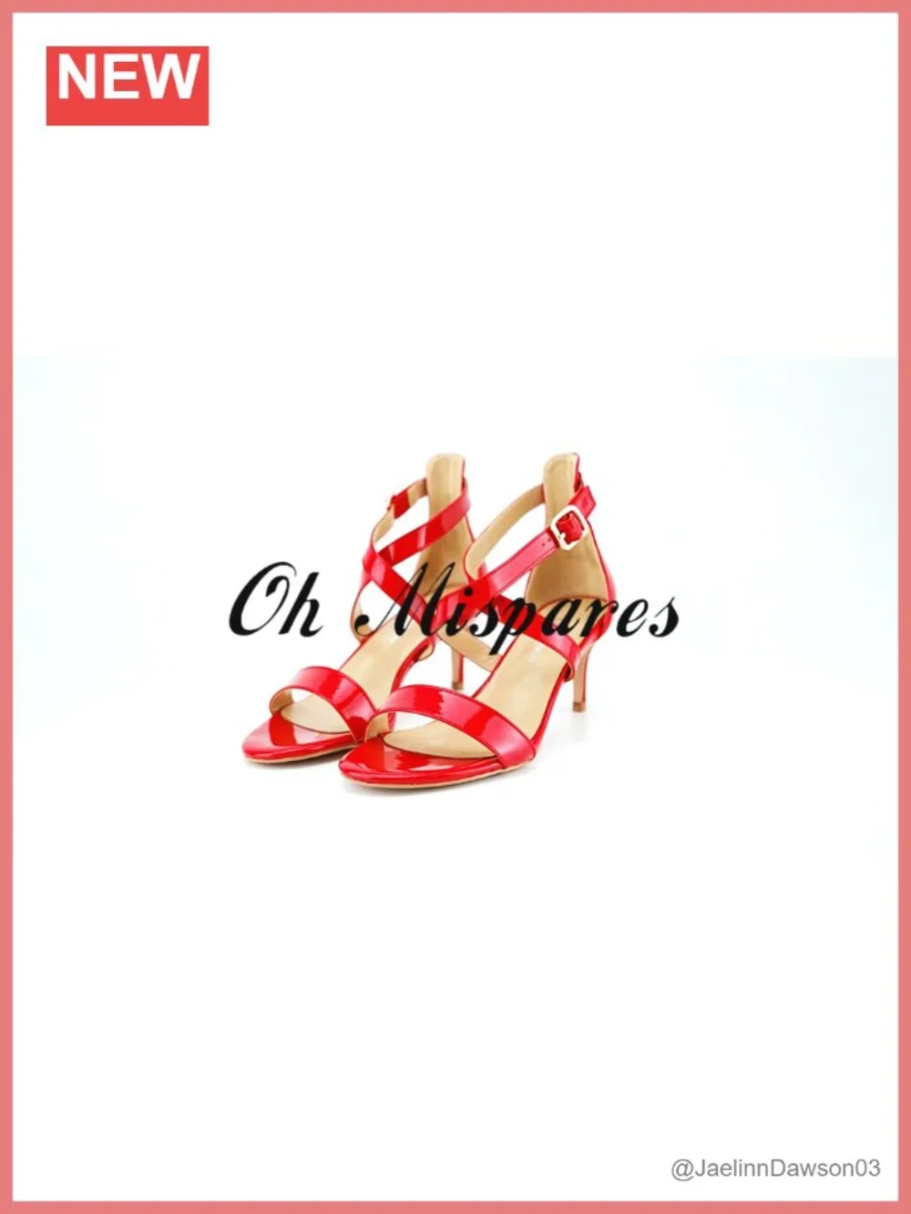 Women's Heeled Sandals Patent Leather Adjustable Crossover Straps Wedding Prom